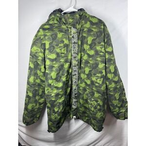 BAPE A Bathing Ape Green Camo Ape Shall Never Kill Ape Hooded Jacket 2XL Mens